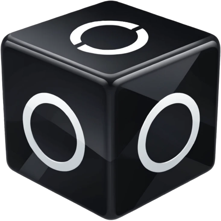black colour infinity cube emoji