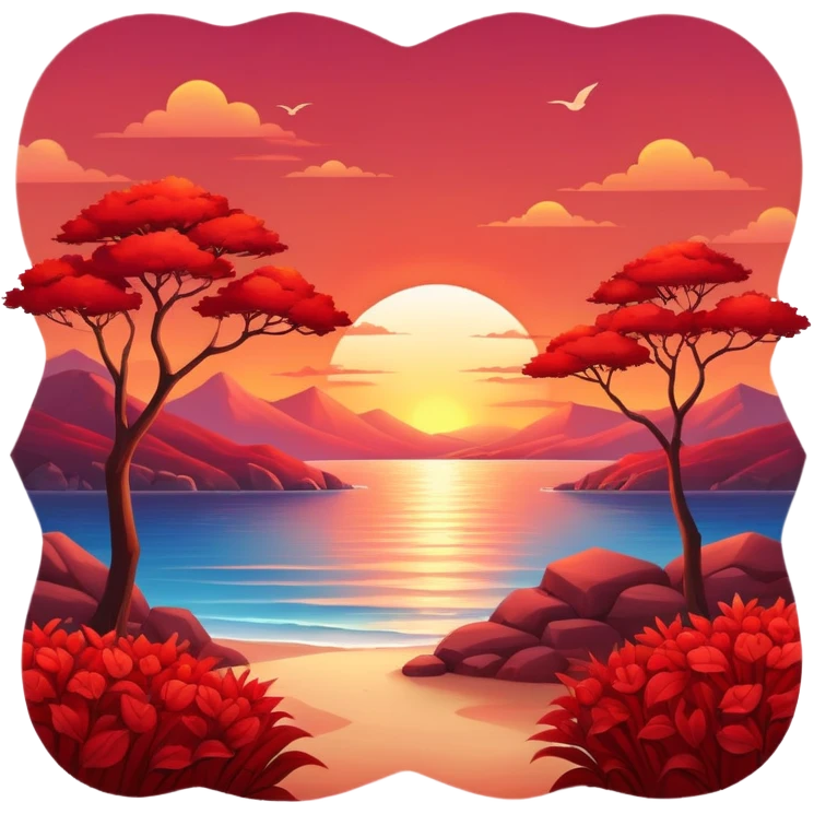 Romantic Red Aesthetic Scenery emoji