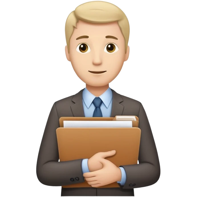 business man with file folder and documents emoji