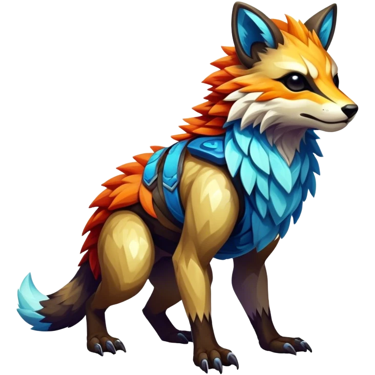 Shiny Epic Edgy Cool Colorful Vibrant Modern Vernid-Protogen-creature-animal, full body  emoji