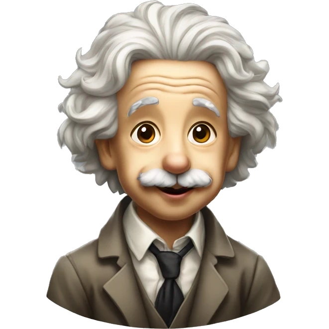 young albert einstein with tongue out emoji