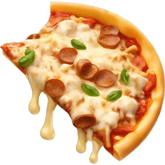 Poutine qui mange une pizza  emoji