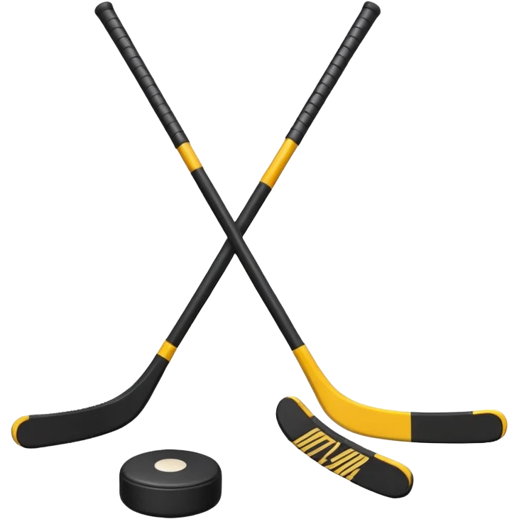 two hockey sticks crossing and a puck like two of this emoji crossing: 🏒  emoji