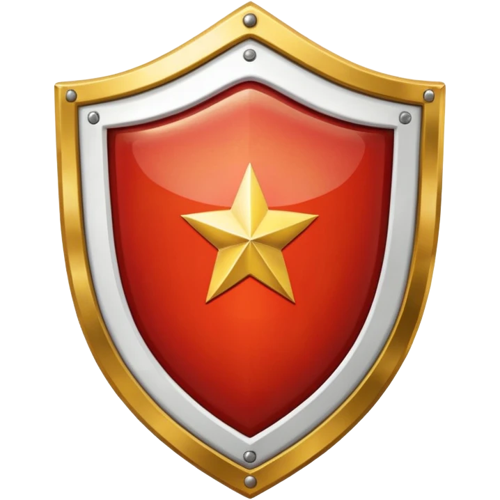 a shiny shield with the USSR flag inside emoji