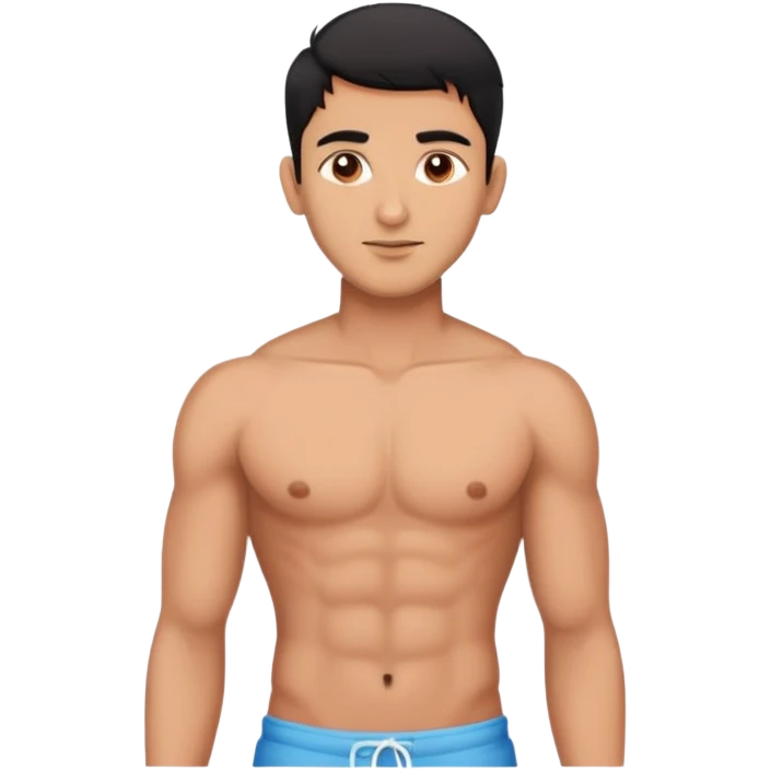 Handsome Indian man shirtless with short hair  emoji