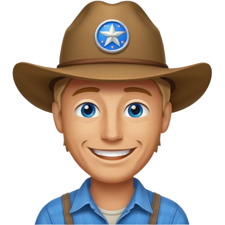 smiling redneck guy with american hat emoji