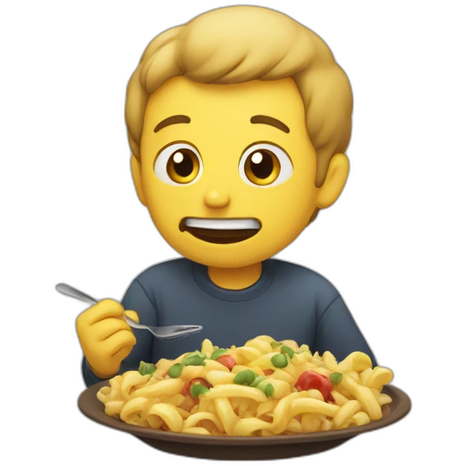 a man eating emoji