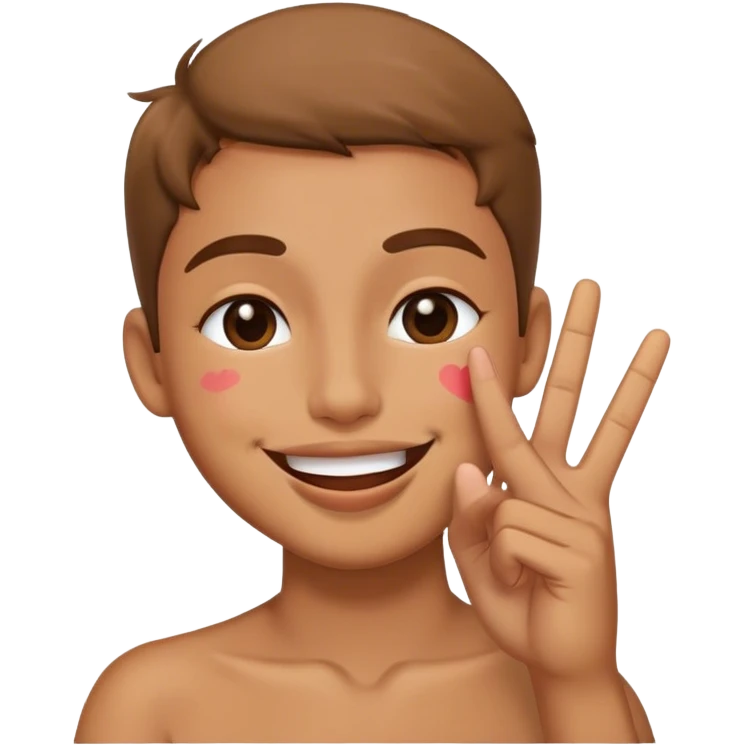 Smile kissing face with peace sign  emoji