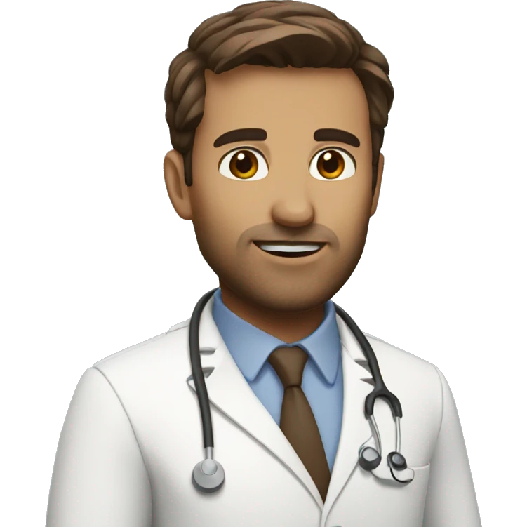 Brown hair doctor emoji