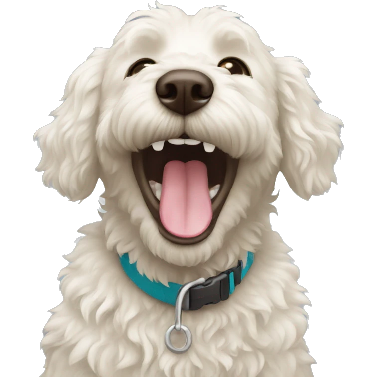 white labradoodle laughing emoji