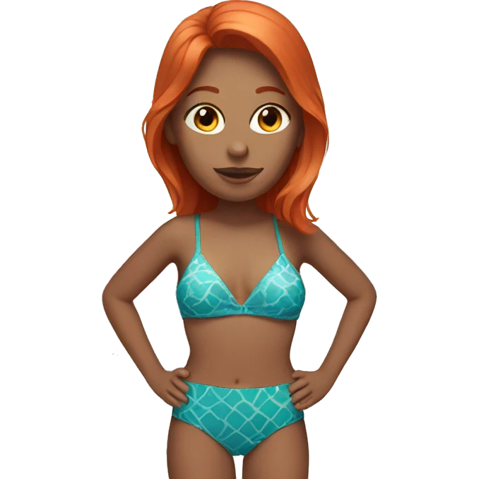 A redhead that is wearing swimwear emoji
