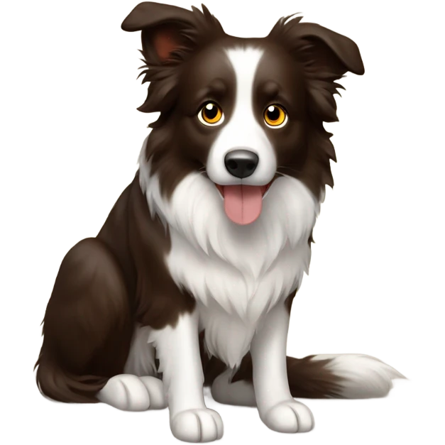 Border collie marrón con las orejas de punta emoji