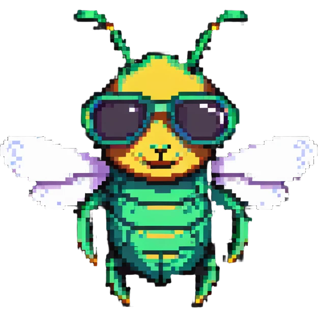 green bee wearing sunglasses emoji