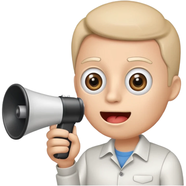 UN CELULAR CON OJOS Y BOCA QUE TENGA UN MEGAFONO Y ESTE PARADO emoji