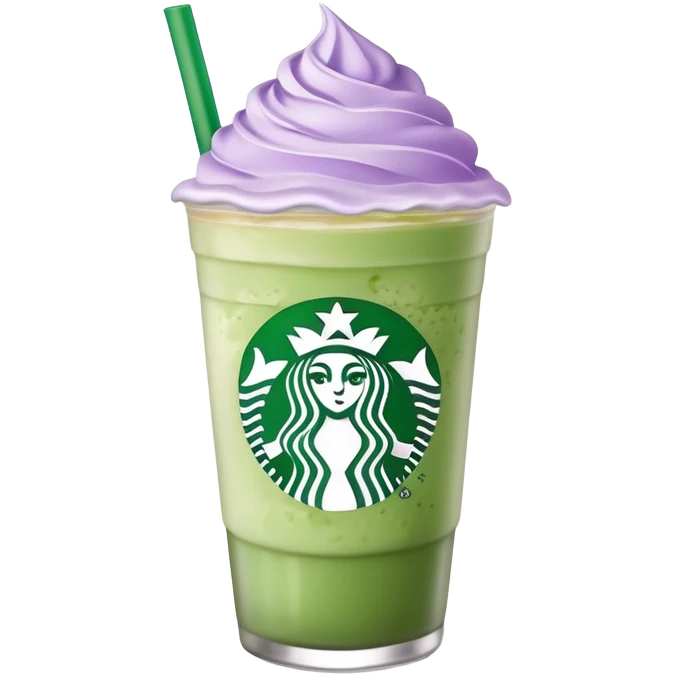 Starbucks iced matcha latter with pastel purple cold foam on top emoji