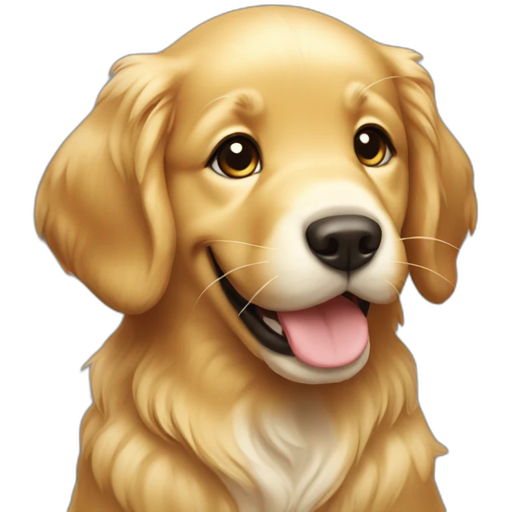 golden retriever puppy smiling emoji