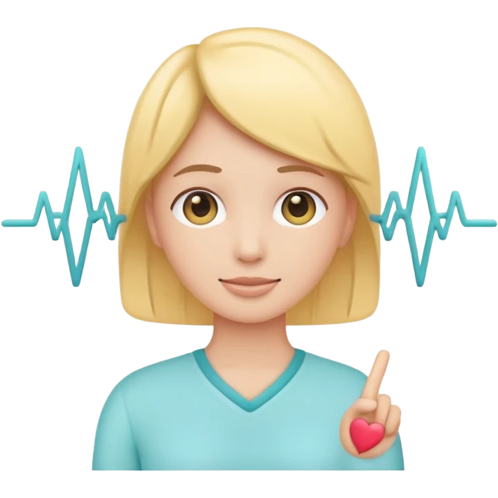 Smart health assistant emoji logo, human silhouette + pulse line, simple vector, soft colors emoji