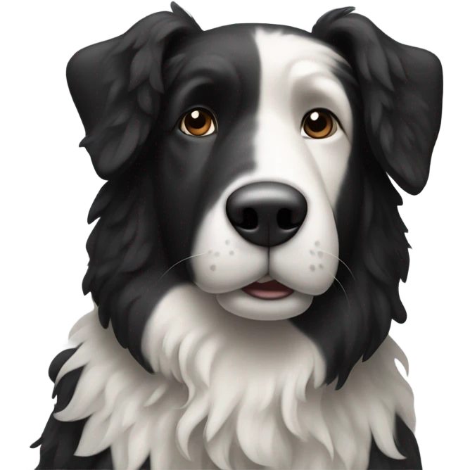 black and white sheep dog emoji