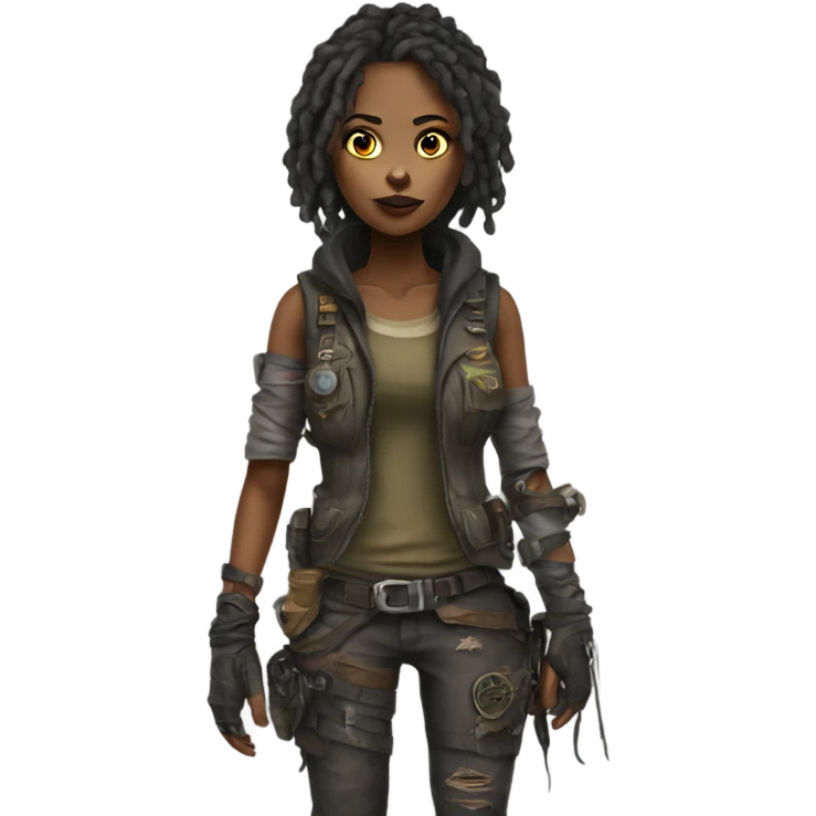 Femalewearing post apocalyptic clothes emoji
