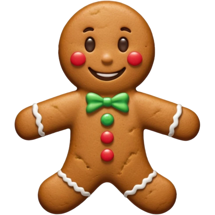 Christmas cookie with arms and legs emoji