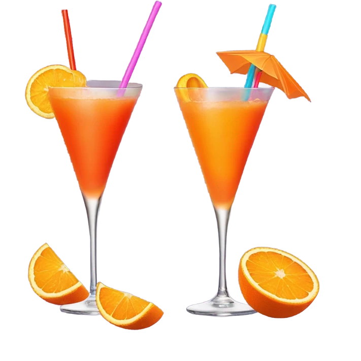 Three orange cocktails emoji