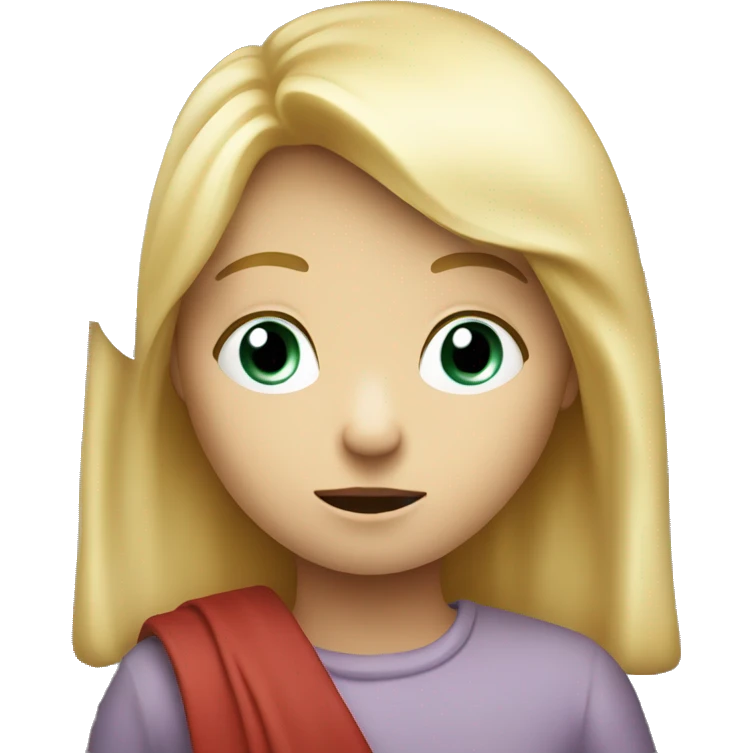 talking blond child with speech bubble near emoji