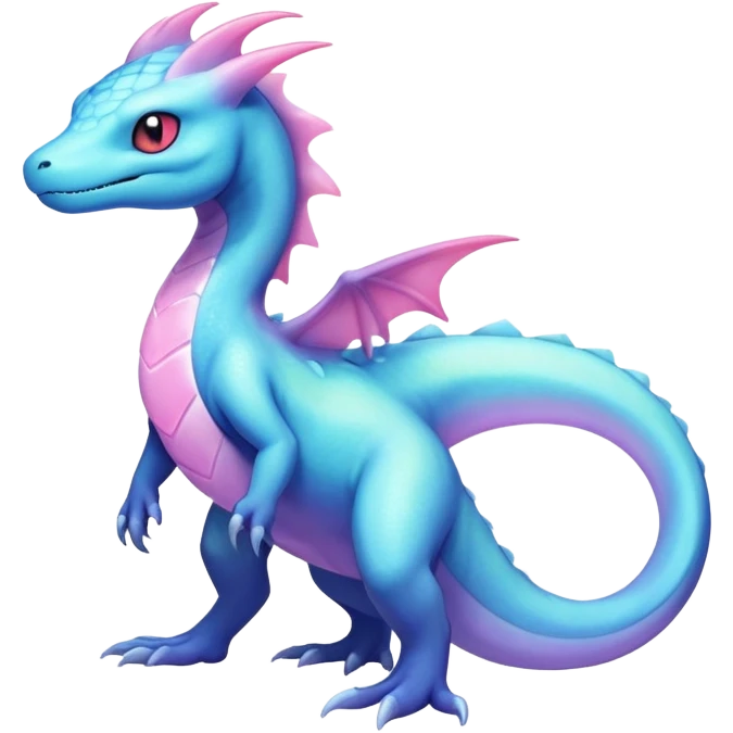 Iridescent crystalic Shiny pastel nebulae exotic Salandit-Aurorus-Salazzle-Dragonair-Fakémon-hybrid-creature (full body)  emoji