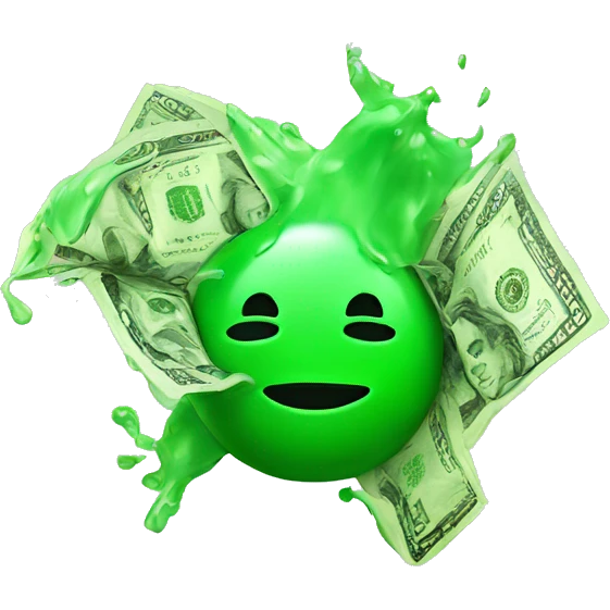 Money with green slime on it emoji