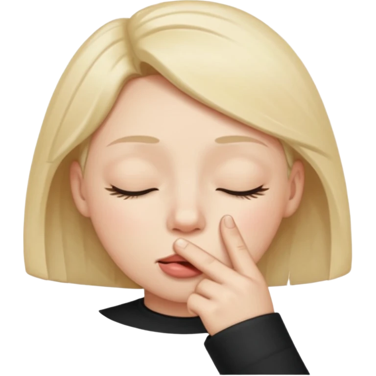 una cara con los ojos cerrados y con un dedo en la boca coqueta  emoji