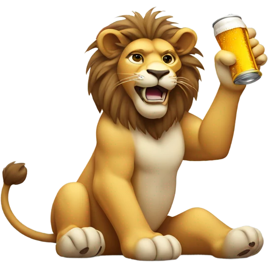 Lion with a beer emoji