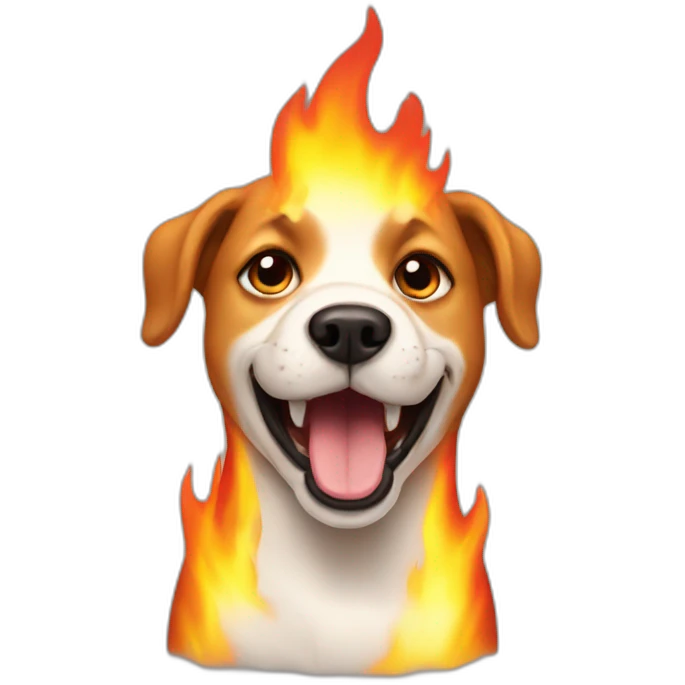 Dog on fire emoji
