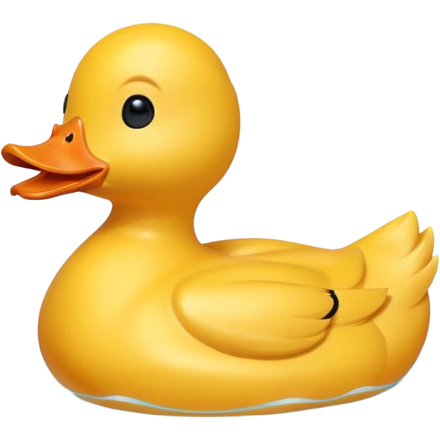 A duck wearing a rubber duck floaty emoji