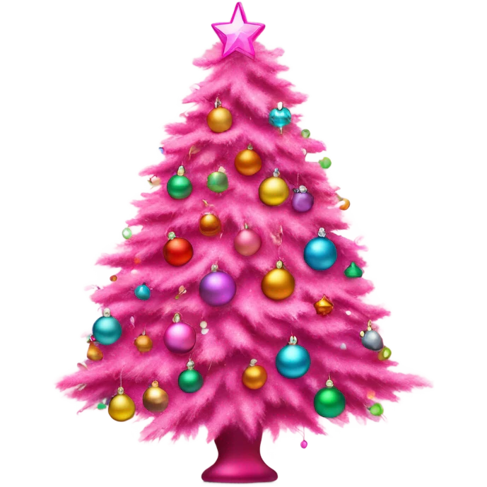 Pink Christmas tree  emoji