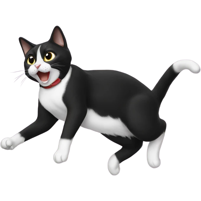 Tuxedo Cat Doing Backflip emoji