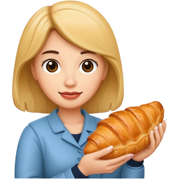 woman holding croissant emoji