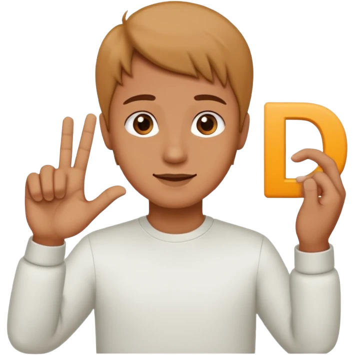 Hand emoji sign for letter D emoji