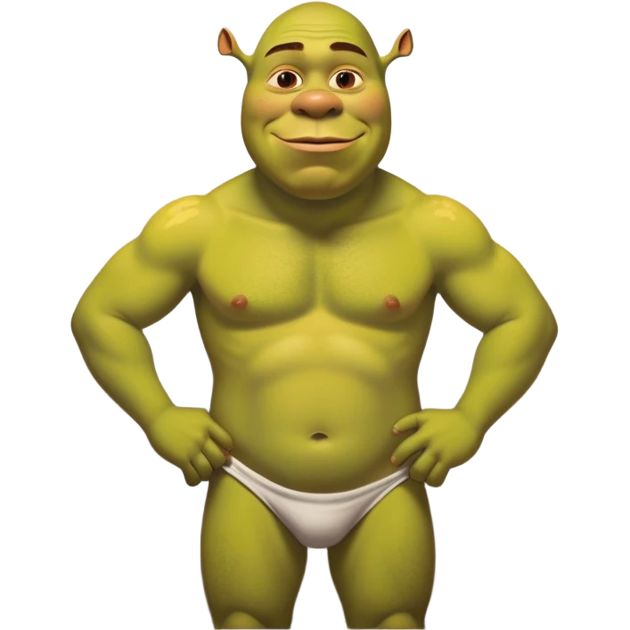 Голый шрек рисует граффити emoji