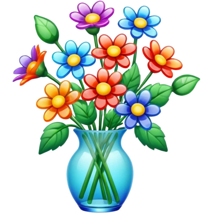 Colorful glass flower buque emoji