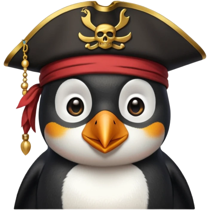 Penguin pirate emoji