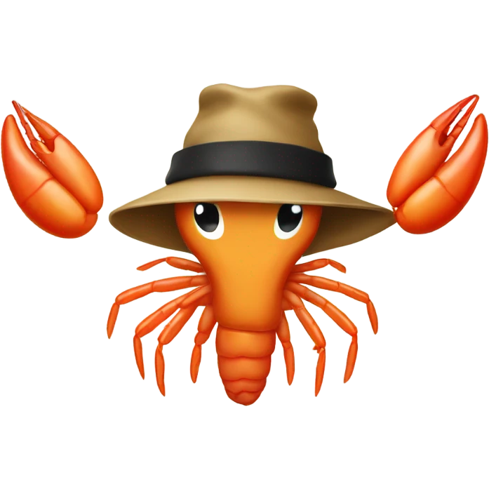 Shrimp with hat emoji