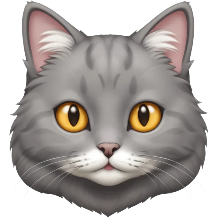 grey cat with white paws and a white neck emoji