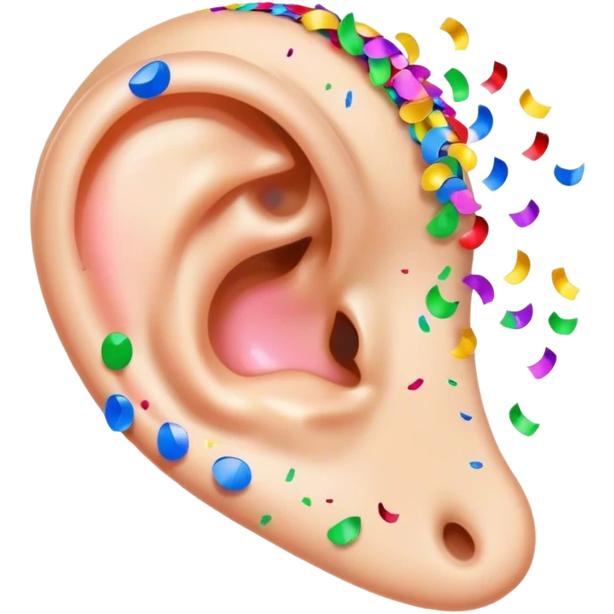 Ear with confetti coming out of it emoji