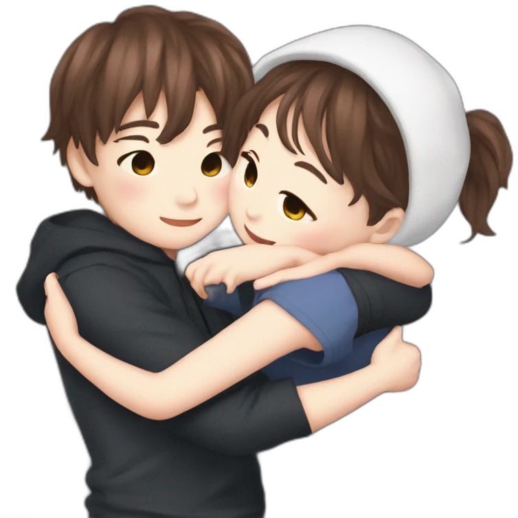 Jungkook and Jennie in hug emoji