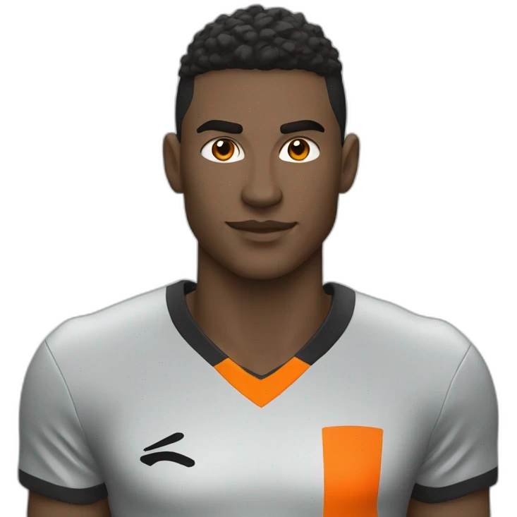 Footballeur loups en tenue orange et noir emoji