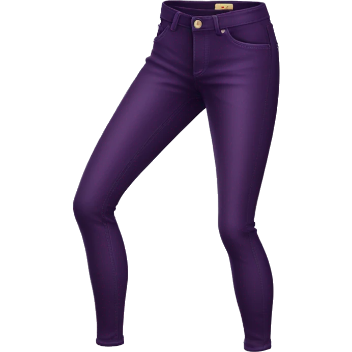 Realistic pair of dark purple jeggings pants isolated.  emoji