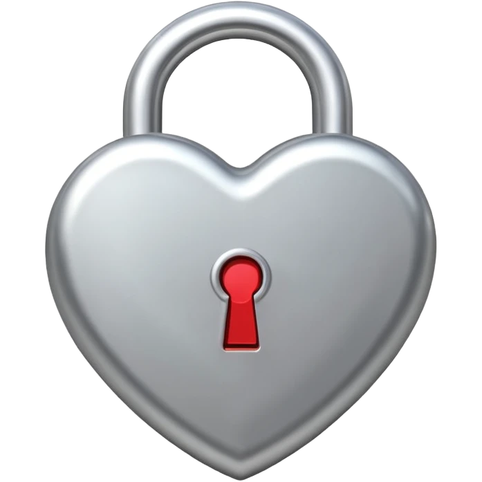 Heart lock silver  emoji