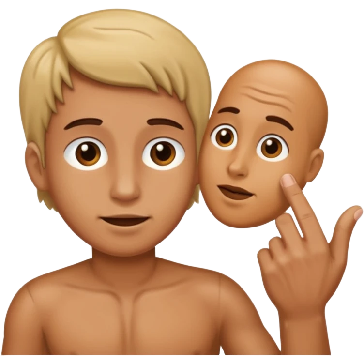 A person stroking a dick emoji
