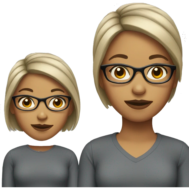 girl with glasses and short medium length hair emoji