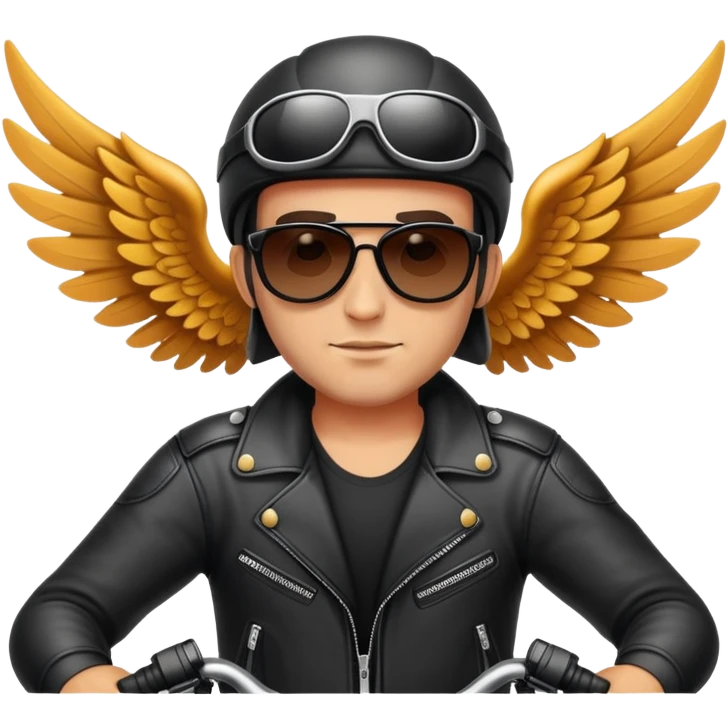 Biker with wings wearing sunglasses  emoji