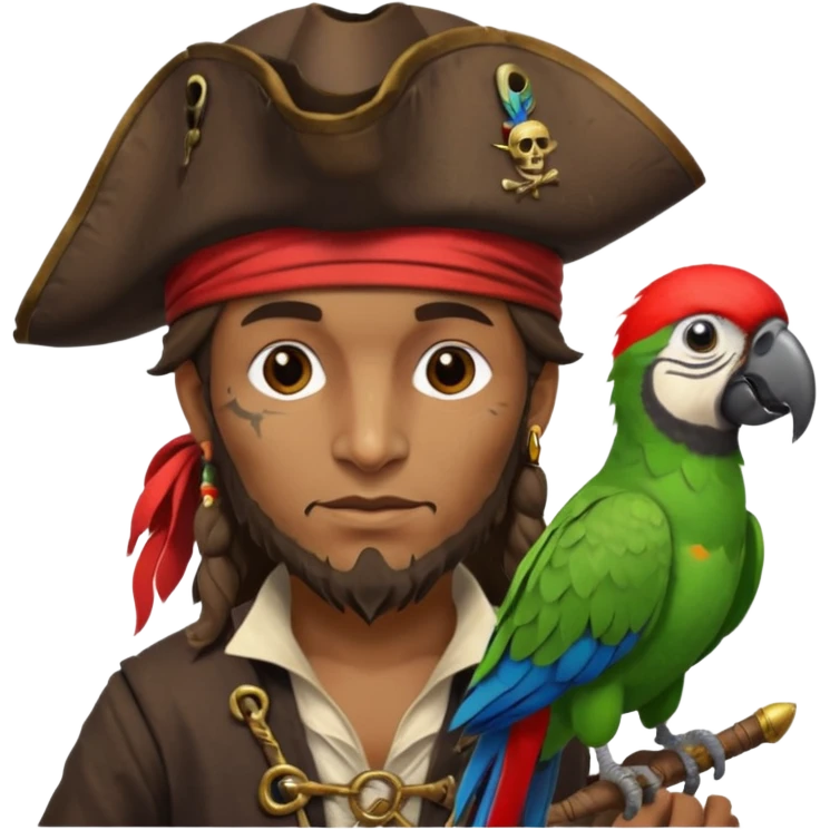 pirate and parrot emoji